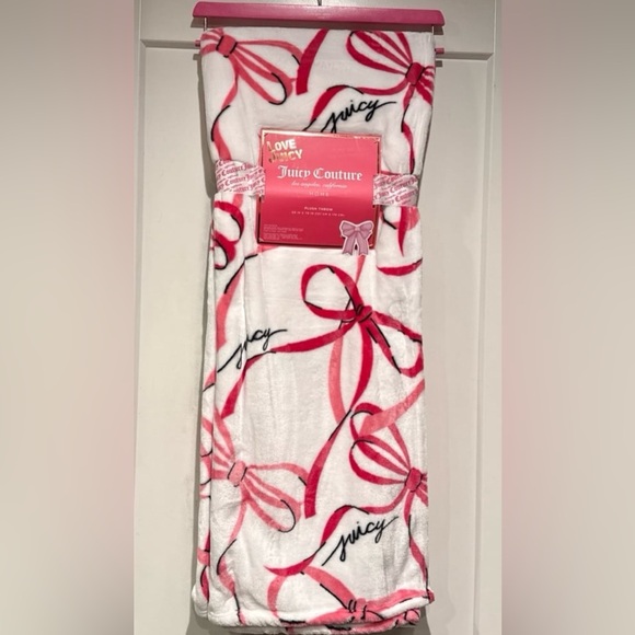 Juicy Couture Pink Bow Blanket